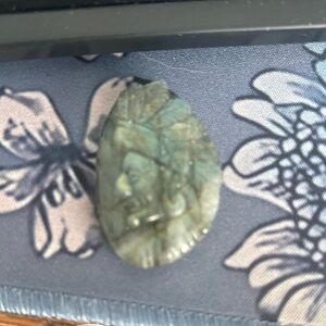 Carved Laborite Stone Pendant